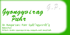 gyongyvirag puhr business card